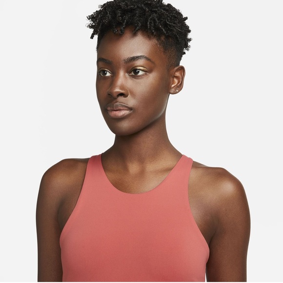 Nike Yoga Dri-FIT Luxe Crop Tank Top Size Small Coral/Peach/Pink - Picture 8 of 9